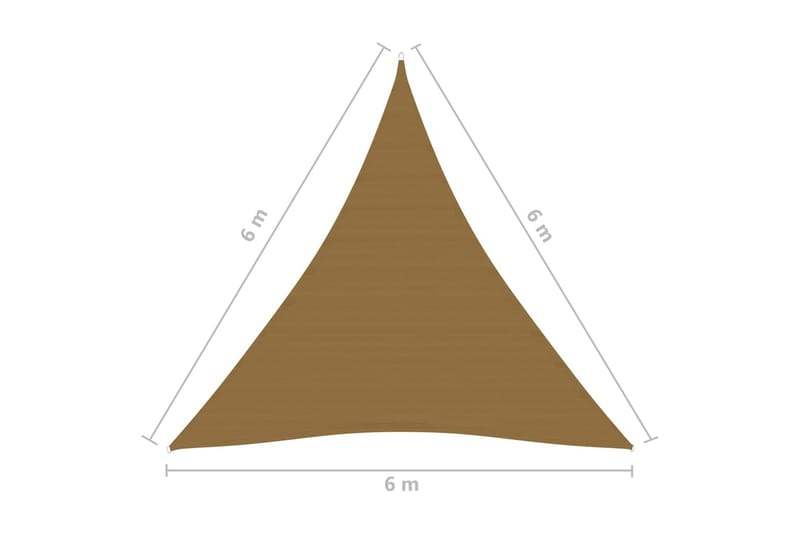 Solseil 160 g/m² gråbrun 6x6x6 m HDPE - Taupe - Hagemøbler - Solbeskyttelse - Solseil