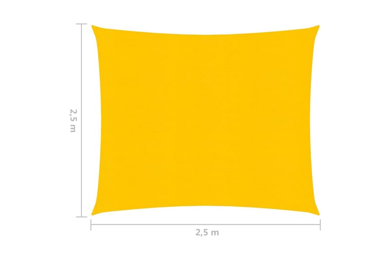 Solseil 160 g/m² gul 2,5x2,5 m HDPE - Gul - Hagemøbler - Solbeskyttelse - Solseil