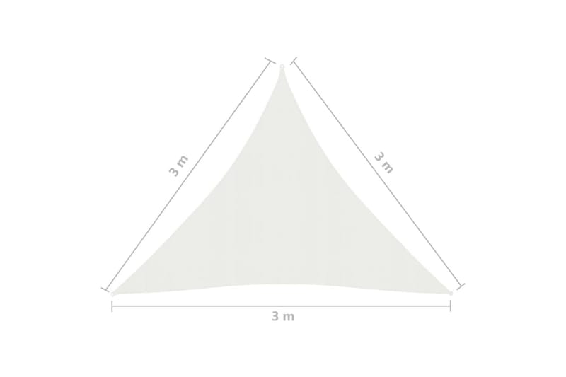 Solseil 160 g/m² hvit 3x3x3 m HDPE - Hvit - Hagemøbler - Solbeskyttelse - Solseil