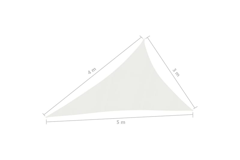 Solseil 160 g/m² hvit 3x4x5 m HDPE - Hvit - Hagemøbler - Solbeskyttelse - Solseil