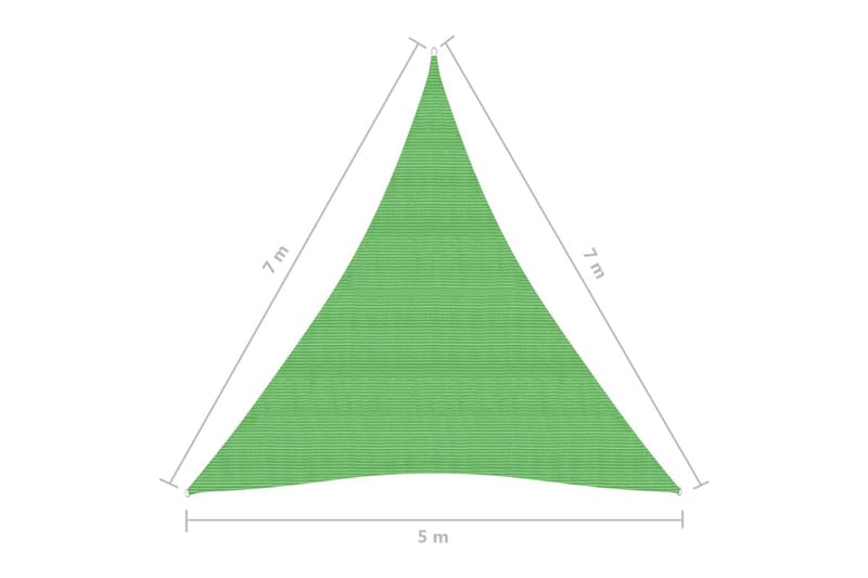 Solseil 160 g/m² lysegrönn 5x7x7 m HDPE - grönn - Hagemøbler - Solbeskyttelse - Solseil