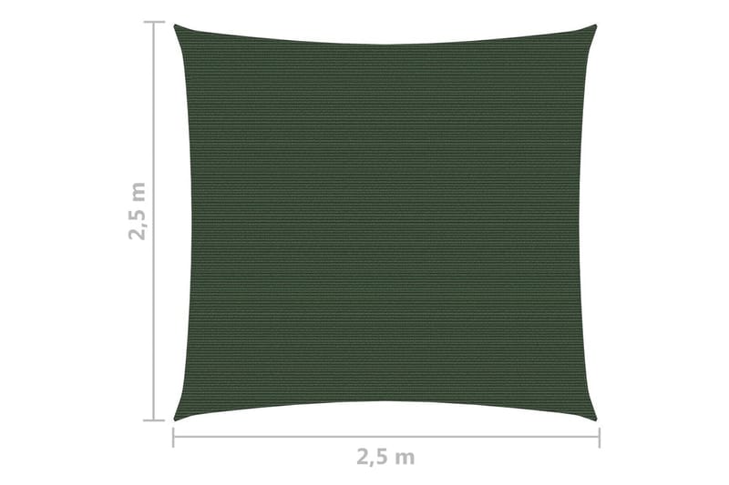 Solseil 160 g/m² mørkegrønn 2,5x2,5 m HDPE - grønn - Hagemøbler - Solbeskyttelse - Solseil