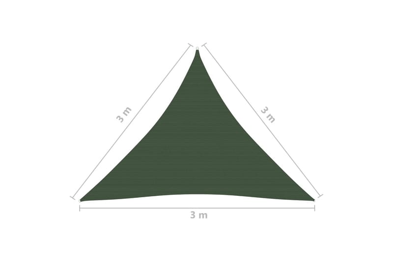 Solseil 160 g/m² mørkegrønn 3x3x3 m HDPE - grønn - Hagemøbler - Solbeskyttelse - Solseil