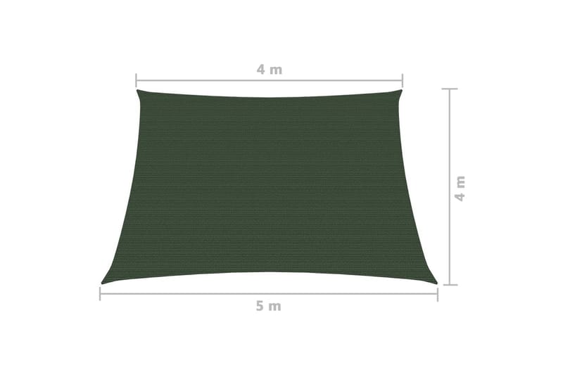 Solseil 160 g/m² mørkegrønn 4/5x4 m HDPE - grønn - Hagemøbler - Solbeskyttelse - Solseil