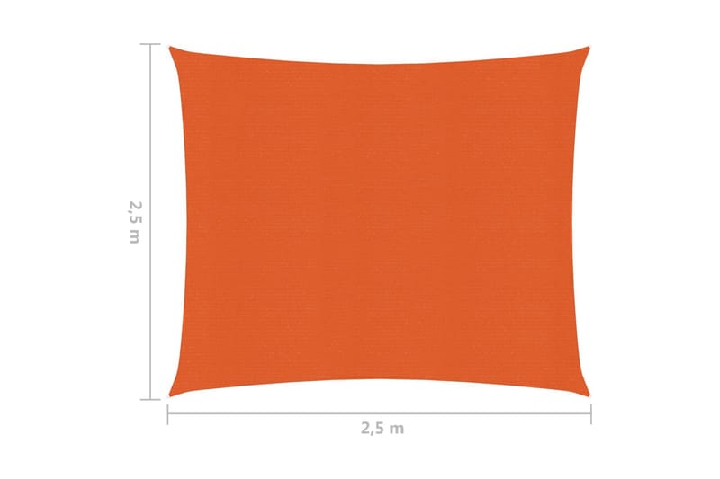 Solseil 160 g/m² oransje 2,5x2,5 m HDPE - Oransj - Hagemøbler - Solbeskyttelse - Solseil