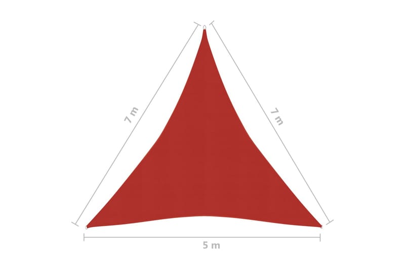 Solseil 160 g/m² rød 5x7x7 m HDPE - Rød - Hagemøbler - Solbeskyttelse - Solseil