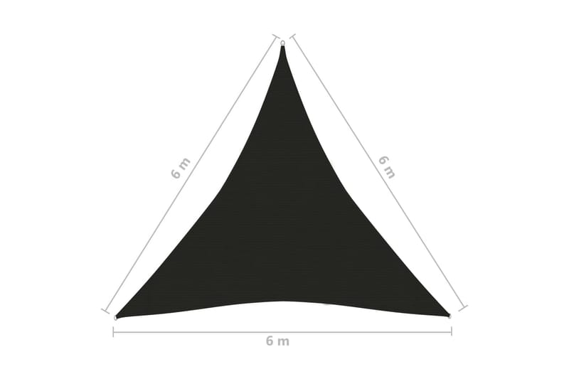 Solseil 160 g/m² svart 6x6x6 m HDPE - Svart - Hagemøbler - Solbeskyttelse - Solseil