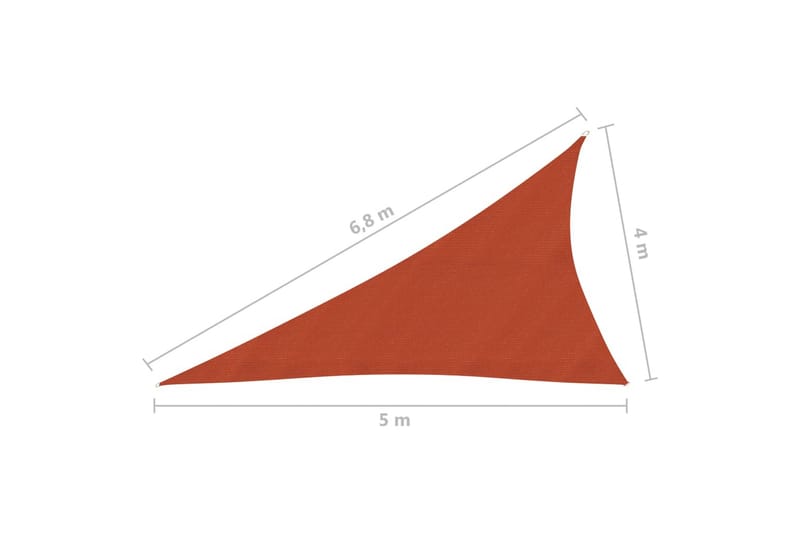 Solseil 160 g/m² terrakotta 4x5x6,8 m HDPE - Hagemøbler - Solbeskyttelse - Solseil