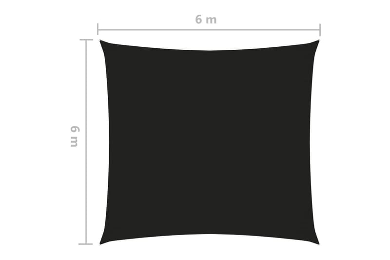 Solseil oxfordstoff firkantet 6x6 m svart - Svart - Hagemøbler - Solbeskyttelse - Solseil