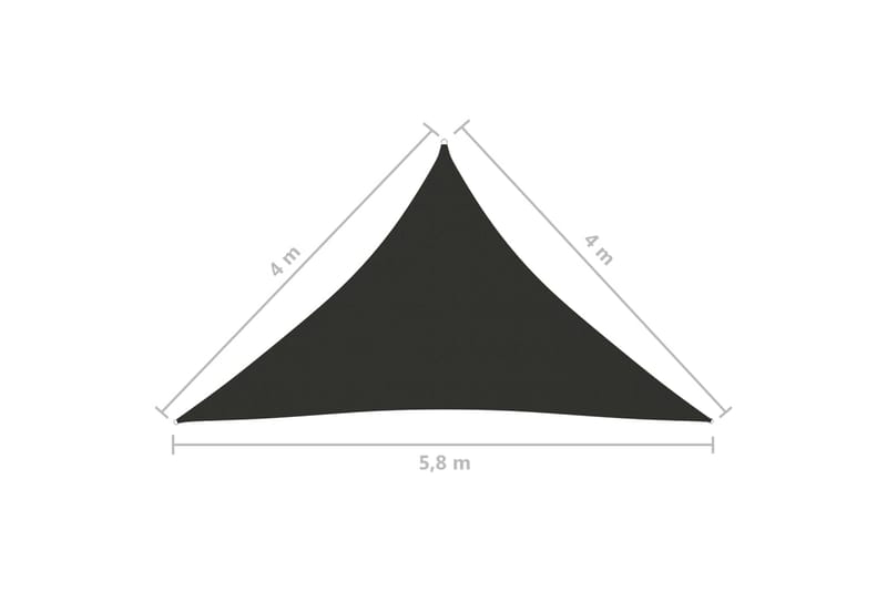 Solseil oxfordstoff trekantet 4x4x5,8 m antrasitt - Antrasittgrå - Hagemøbler - Solbeskyttelse - Solseil