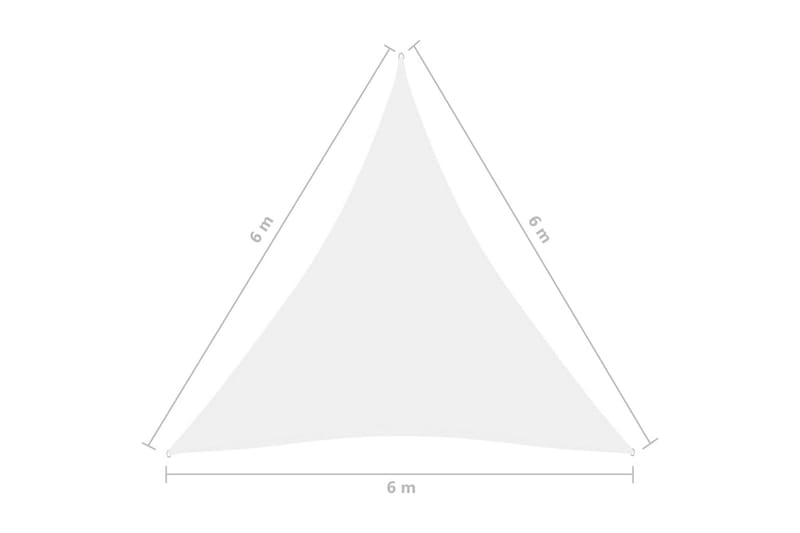 Solseil oxfordstoff trekantet 6x6x6 m hvit - Hvit - Hagemøbler - Solbeskyttelse - Solseil