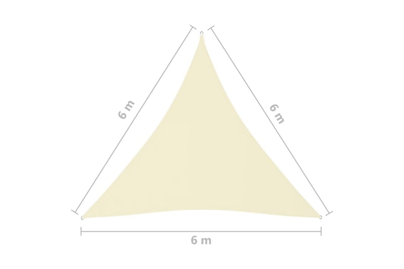 Solseil oxfordstoff trekantet 6x6x6 m kremhvit - Krem - Hagemøbler - Solbeskyttelse - Solseil