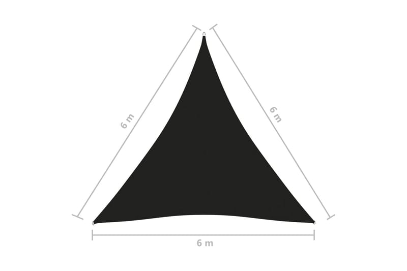 Solseil oxfordstoff trekantet 6x6x6 m svart - Svart - Hagemøbler - Solbeskyttelse - Solseil