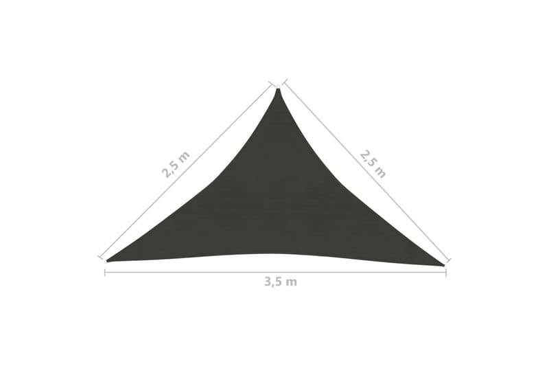 Solseil 160 g/m² antrasitt 2,5x2,5x3,5 m HDPE - Antrasittgrå - Hagemøbler - Solbeskyttelse - Solseil