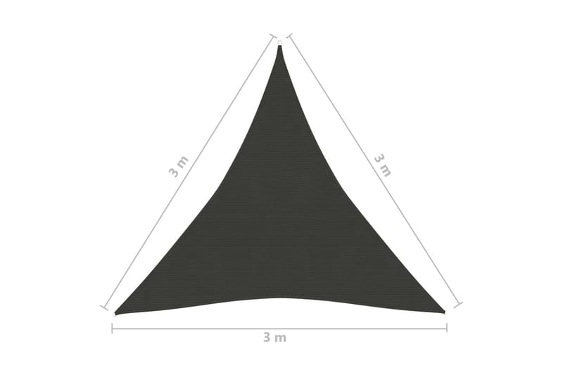 Solseil 160 g/m² antrasitt 3x3x3 m HDPE - Antrasittgrå - Hagemøbler - Solbeskyttelse - Solseil