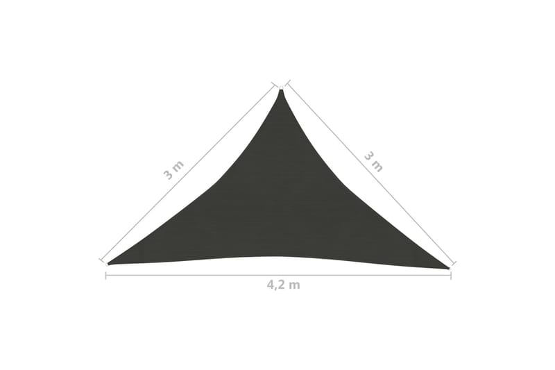 Solseil 160 g/m² antrasitt 3x3x4,2 m HDPE - Antrasittgrå - Hagemøbler - Solbeskyttelse - Solseil