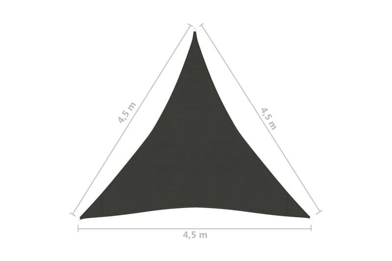 Solseil 160 g/m² antrasitt 4,5x4,5x4,5 m HDPE - Antrasittgrå - Hagemøbler - Solbeskyttelse - Solseil