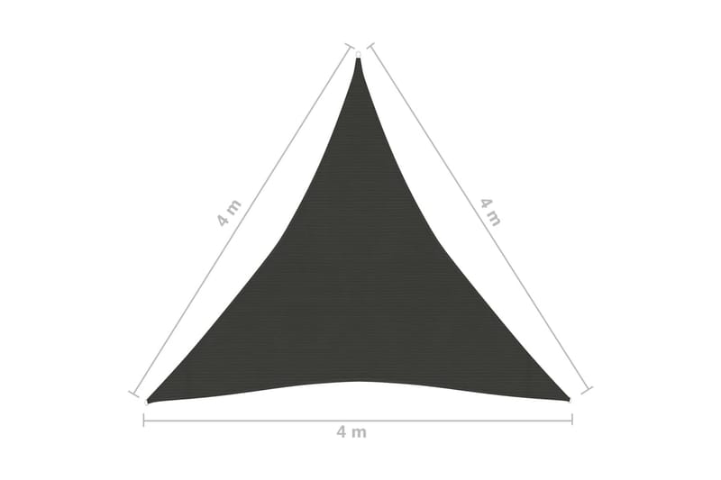 Solseil 160 g/m² antrasitt 4x4x4 m HDPE - Antrasittgrå - Hagemøbler - Solbeskyttelse - Solseil