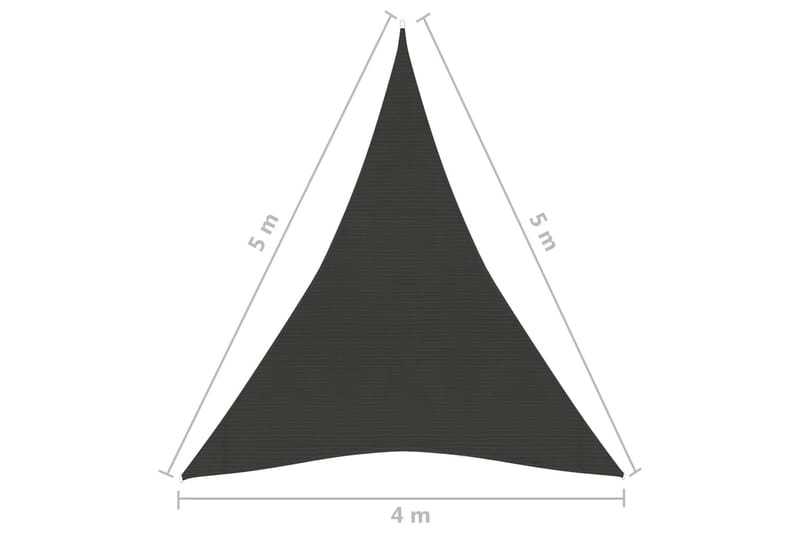 Solseil 160 g/m² antrasitt 4x5x5 m HDPE - Antrasittgrå - Hagemøbler - Solbeskyttelse - Solseil