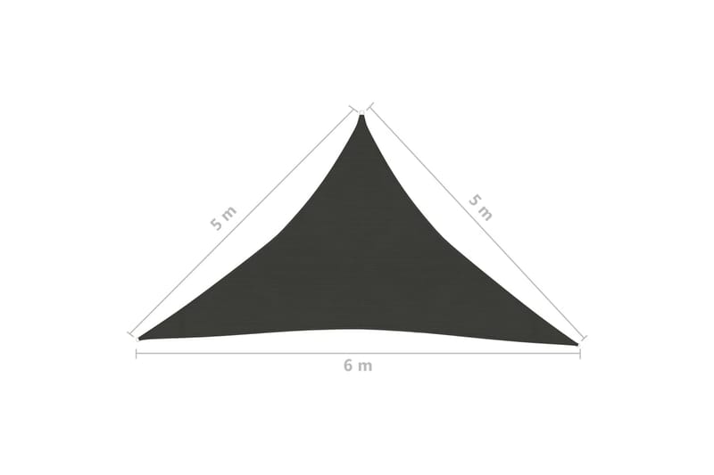 Solseil 160 g/m² antrasitt 5x5x6 m HDPE - Antrasittgrå - Hagemøbler - Solbeskyttelse - Solseil