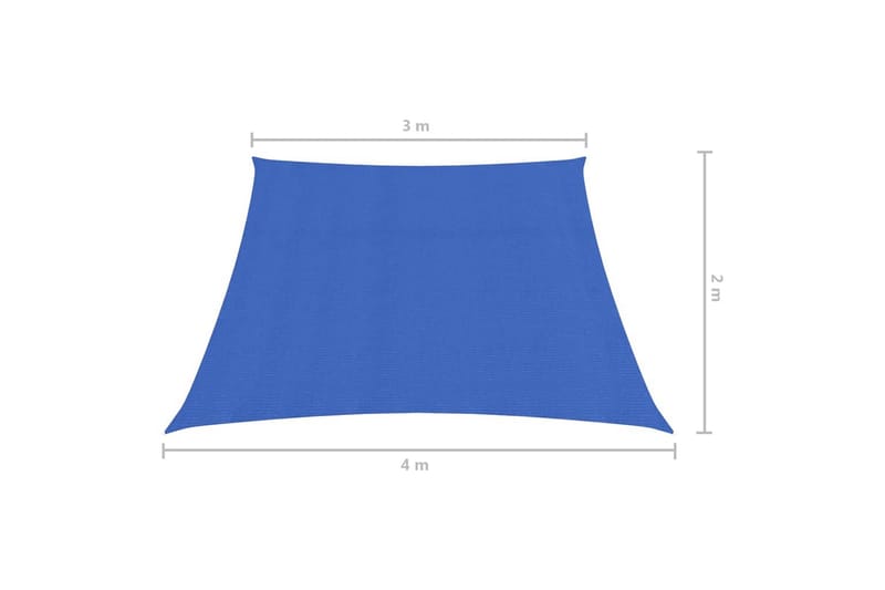 Solseil 160 g/m² blå 3/4x2 m HDPE - Blå - Hagemøbler - Solbeskyttelse - Solseil