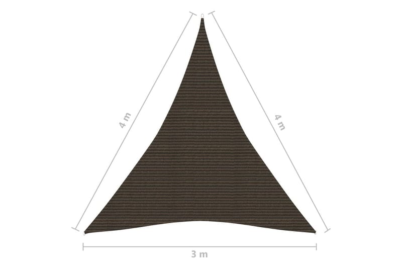 Solseil 160 g/m² brun 3x4x4 m HDPE - Brun - Hagemøbler - Solbeskyttelse - Solseil