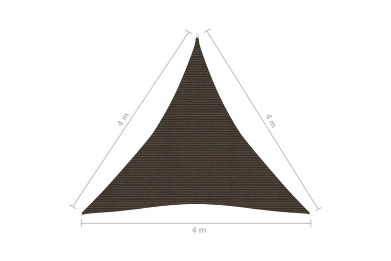 Solseil 160 g/m² brun 4x4x4 m HDPE - Brun - Hagemøbler - Solbeskyttelse - Solseil