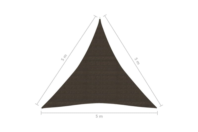 Solseil 160 g/m² brun 5x5x5 m HDPE - Brun - Hagemøbler - Solbeskyttelse - Solseil