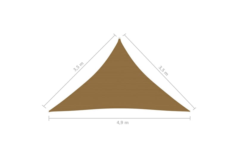 Solseil 160 g/m² gråbrun 3,5x3,5x4,9 m HDPE - Taupe - Hagemøbler - Solbeskyttelse - Solseil