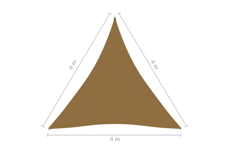 Solseil 160 g/m² gråbrun 4x4x4 m HDPE - Taupe - Hagemøbler - Solbeskyttelse - Solseil