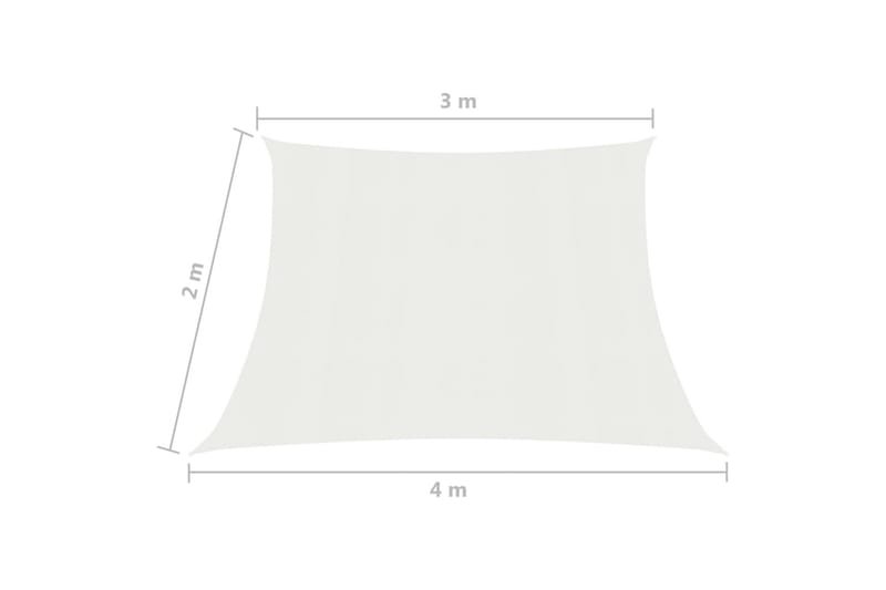 Solseil 160 g/m² hvit 3/4x2 m HDPE - Hvit - Hagemøbler - Solbeskyttelse - Solseil