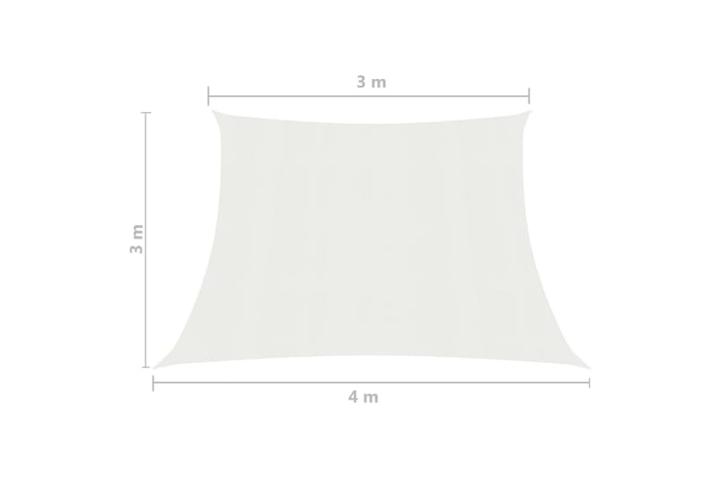 Solseil 160 g/m² hvit 3/4x3 m HDPE - Hvit - Hagemøbler - Solbeskyttelse - Solseil