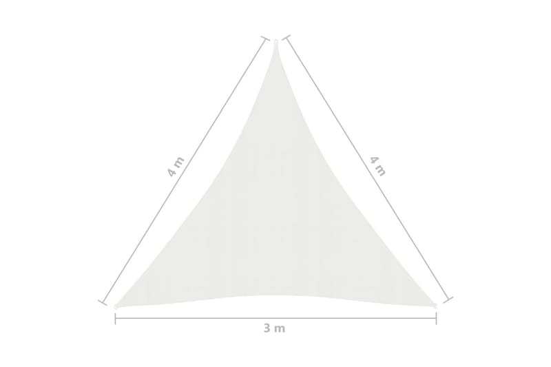 Solseil 160 g/m² hvit 3x4x4 m HDPE - Hvit - Hagemøbler - Solbeskyttelse - Solseil