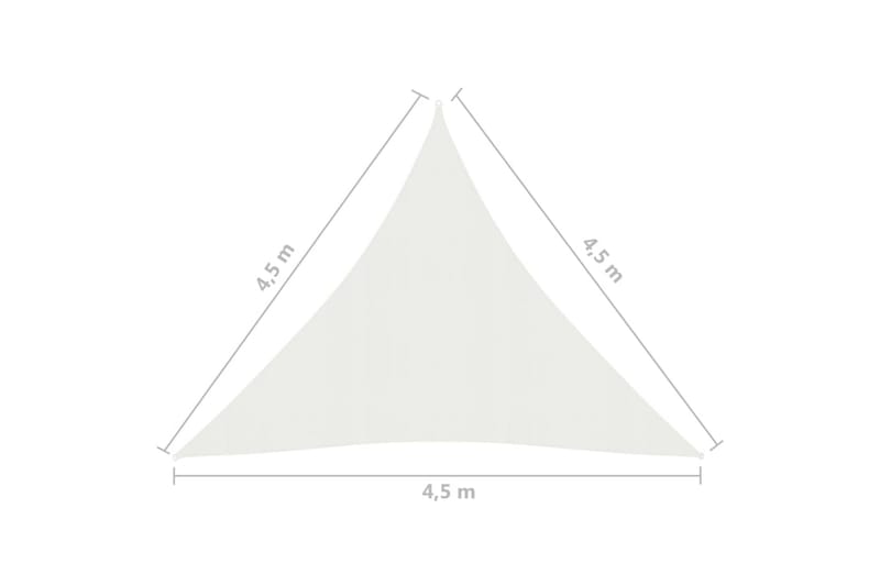 Solseil 160 g/m² hvit 4,5x4,5x4,5 m HDPE - Hvit - Hagemøbler - Solbeskyttelse - Solseil