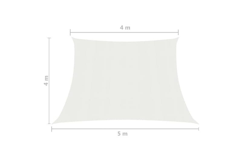 Solseil 160 g/m² hvit 4/5x4 m HDPE - Hvit - Hagemøbler - Solbeskyttelse - Solseil