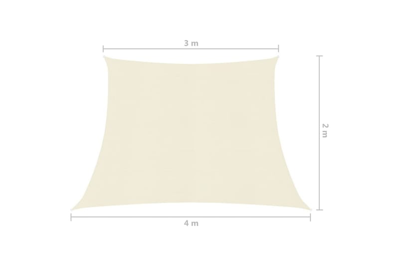 Solseil 160 g/m² kremhvit 3/4x2 m HDPE - Krem - Hagemøbler - Solbeskyttelse - Solseil