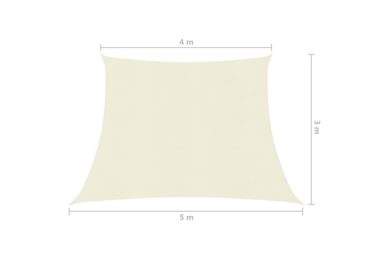 Solseil 160 g/m² kremhvit 4/5x3 m HDPE - Krem - Hagemøbler - Solbeskyttelse - Solseil