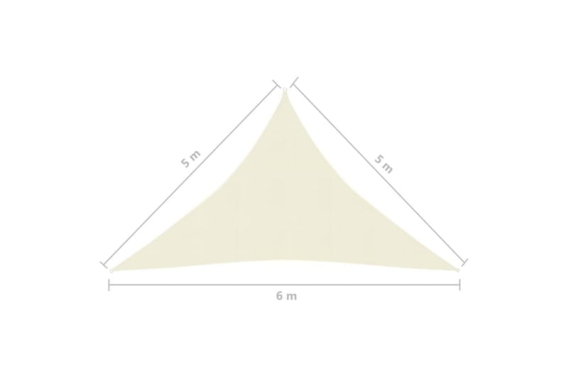 Solseil 160 g/m² kremhvit 5x5x6 m HDPE - Krem - Hagemøbler - Solbeskyttelse - Solseil