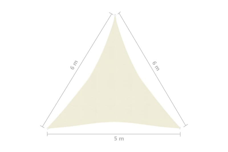 Solseil 160 g/m² kremhvit 5x6x6 m HDPE - Krem - Hagemøbler - Solbeskyttelse - Solseil