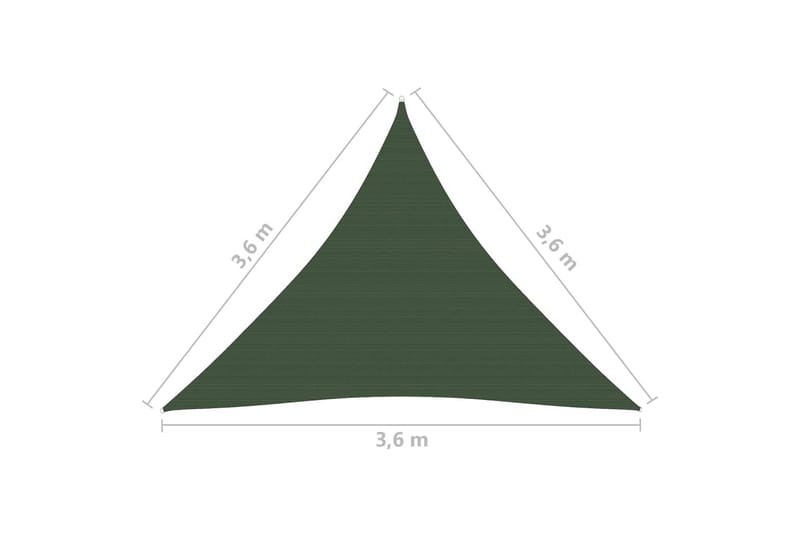 Solseil 160 g/m² mørkegrønn 3,6x3,6x3,6 m HDPE - Grønn - Hagemøbler - Solbeskyttelse - Solseil