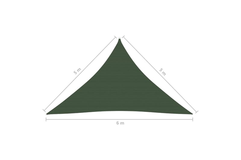 Solseil 160 g/m² mørkegrønn 5x5x6 m HDPE - grønn - Hagemøbler - Solbeskyttelse - Solseil