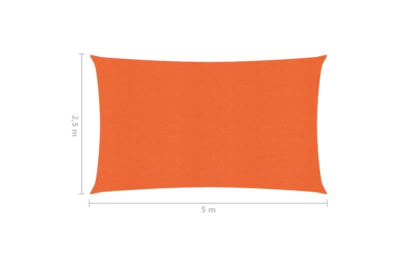 Solseil 160 g/m² oransje 2,5x5 m HDPE - Oransj - Hagemøbler - Solbeskyttelse - Solseil