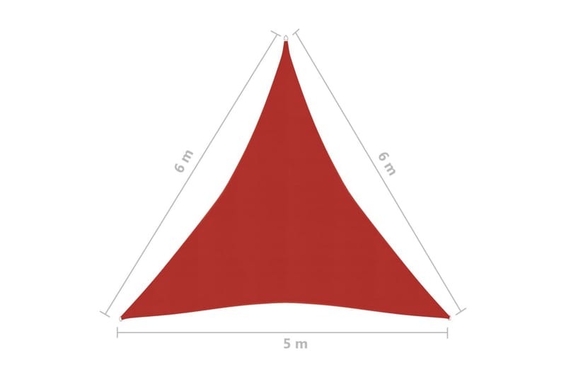 Solseil 160 g/m² rød 5x6x6 m HDPE - Rød - Hagemøbler - Solbeskyttelse - Solseil