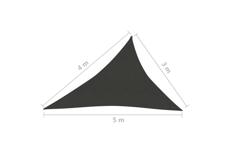 Solseil 160 g/m² svart 3x4x5 m HDPE - Svart - Hagemøbler - Solbeskyttelse - Solseil