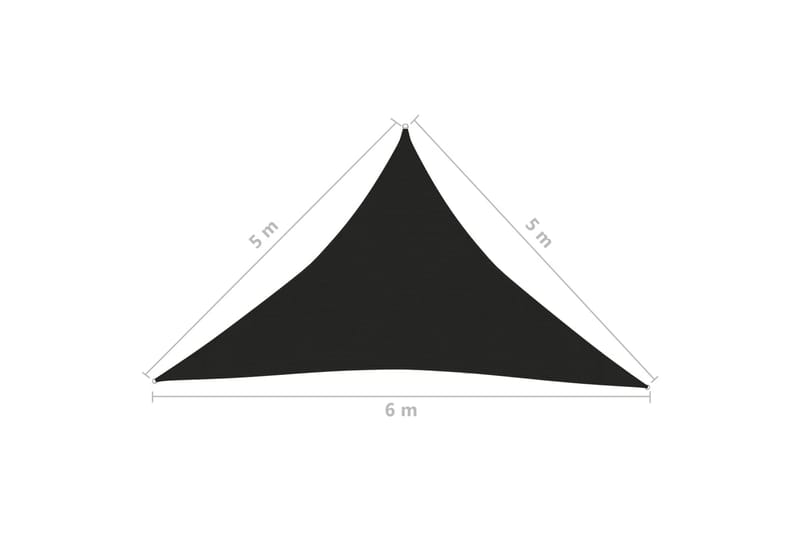 Solseil 160 g/m² svart 5x5x6 m HDPE - Svart - Hagemøbler - Solbeskyttelse - Solseil