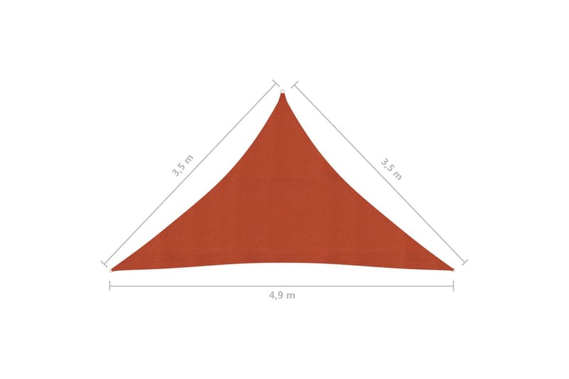 Solseil 160 g/m² terrakotta 3,5x3,5x4,9 m HDPE - Hagemøbler - Solbeskyttelse - Solseil