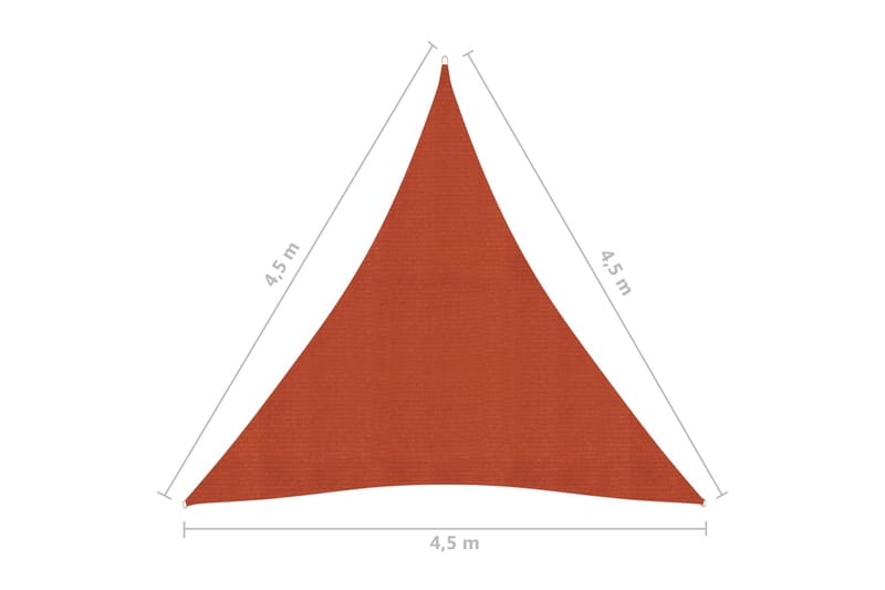 Solseil 160 g/m² terrakotta 4,5x4,5x4,5 m HDPE - Hagemøbler - Solbeskyttelse - Solseil