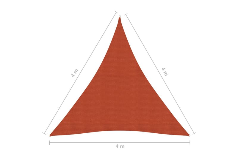 Solseil 160 g/m² terrakotta 4x4x4 m HDPE - Hagemøbler - Solbeskyttelse - Solseil