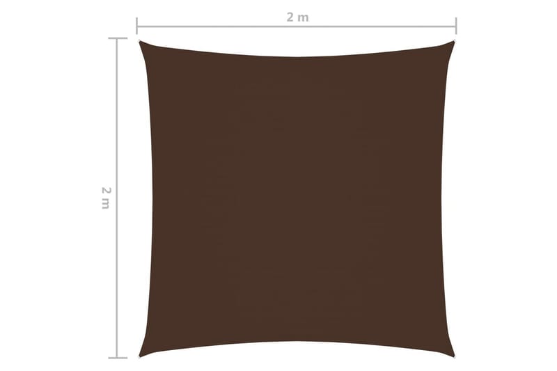 Solseil oxfordstoff firkantet 2x2 m brun - Brun - Hagemøbler - Solbeskyttelse - Solseil
