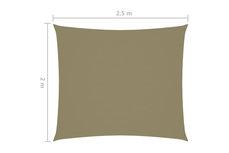 Solseil oxfordstoff rektangulær 2x2,5 m beige - Beige - Hagemøbler - Solbeskyttelse - Solseil